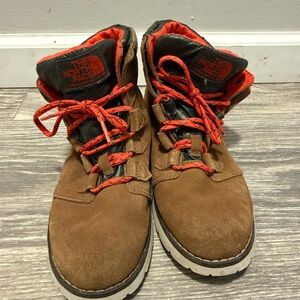 The North Face Brown Boots with Red Accents